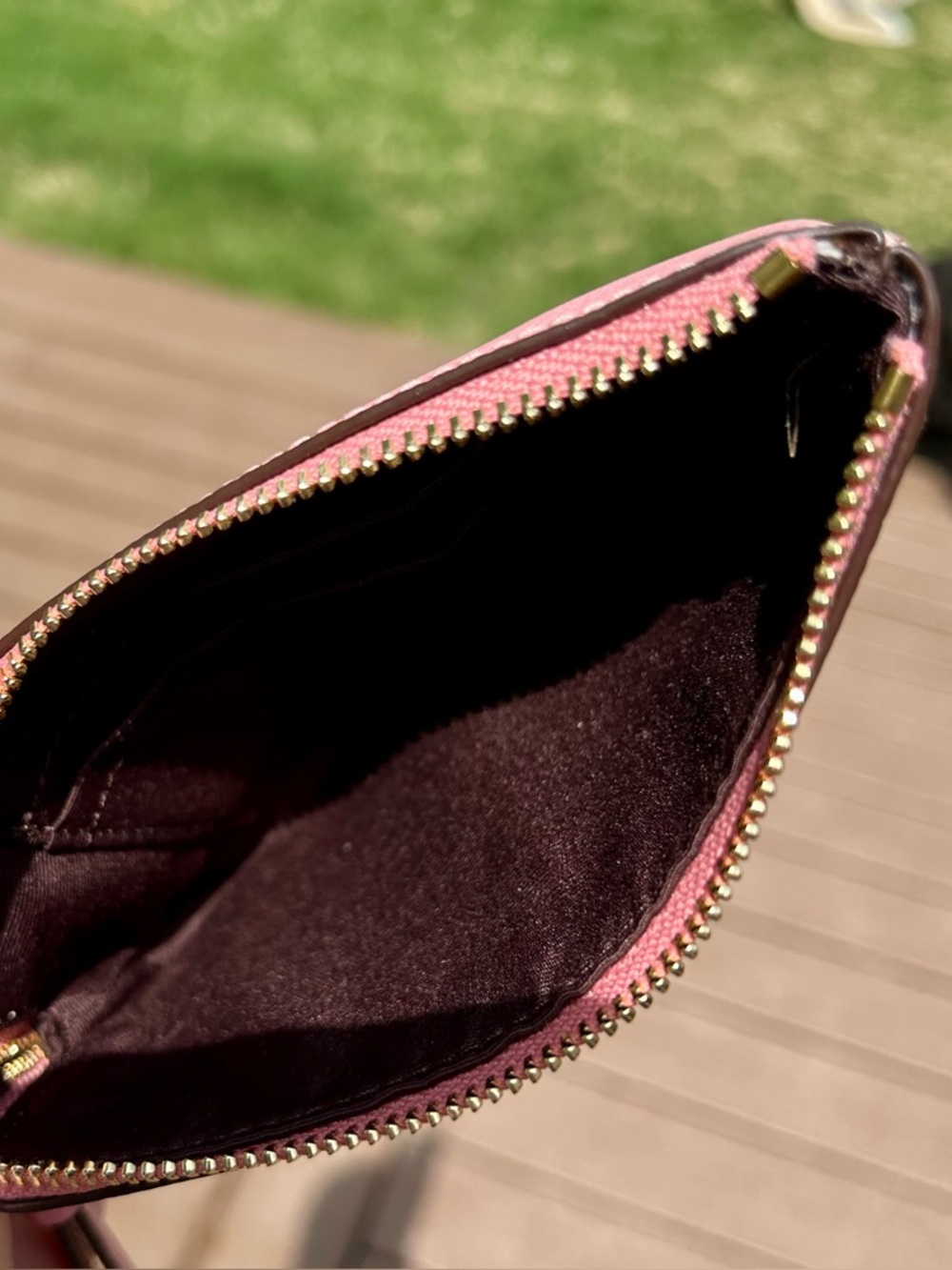 Coach Bubblegum Pink Leather Wristlet Corner Zip NWT - Picture 11 of 16